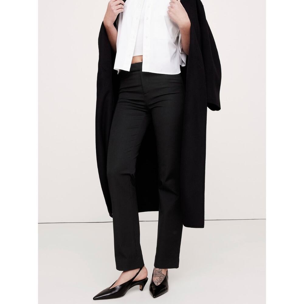 Banana Republic Mid Rise Straight Sloan Pant Black 10 754557